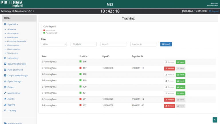 MES Manifacturing Execution System - PRISMA Impianti